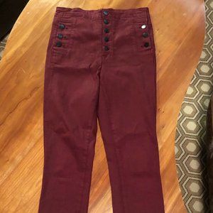 J Brand Size 26 Natasha Pants in Oxblood